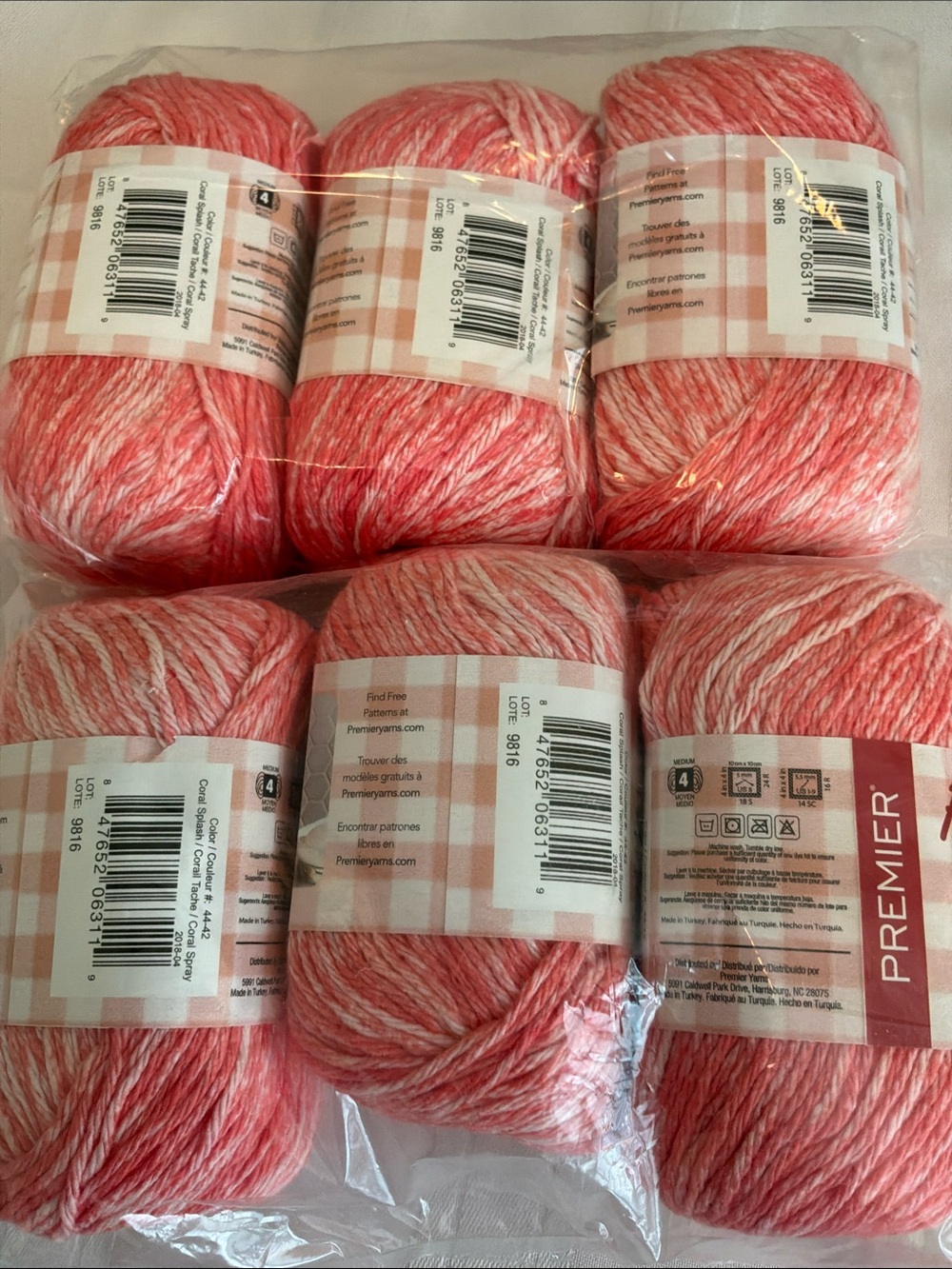 Premier Coral Blend Cotton Yarn - 6 Pack - Picture 2 of 3